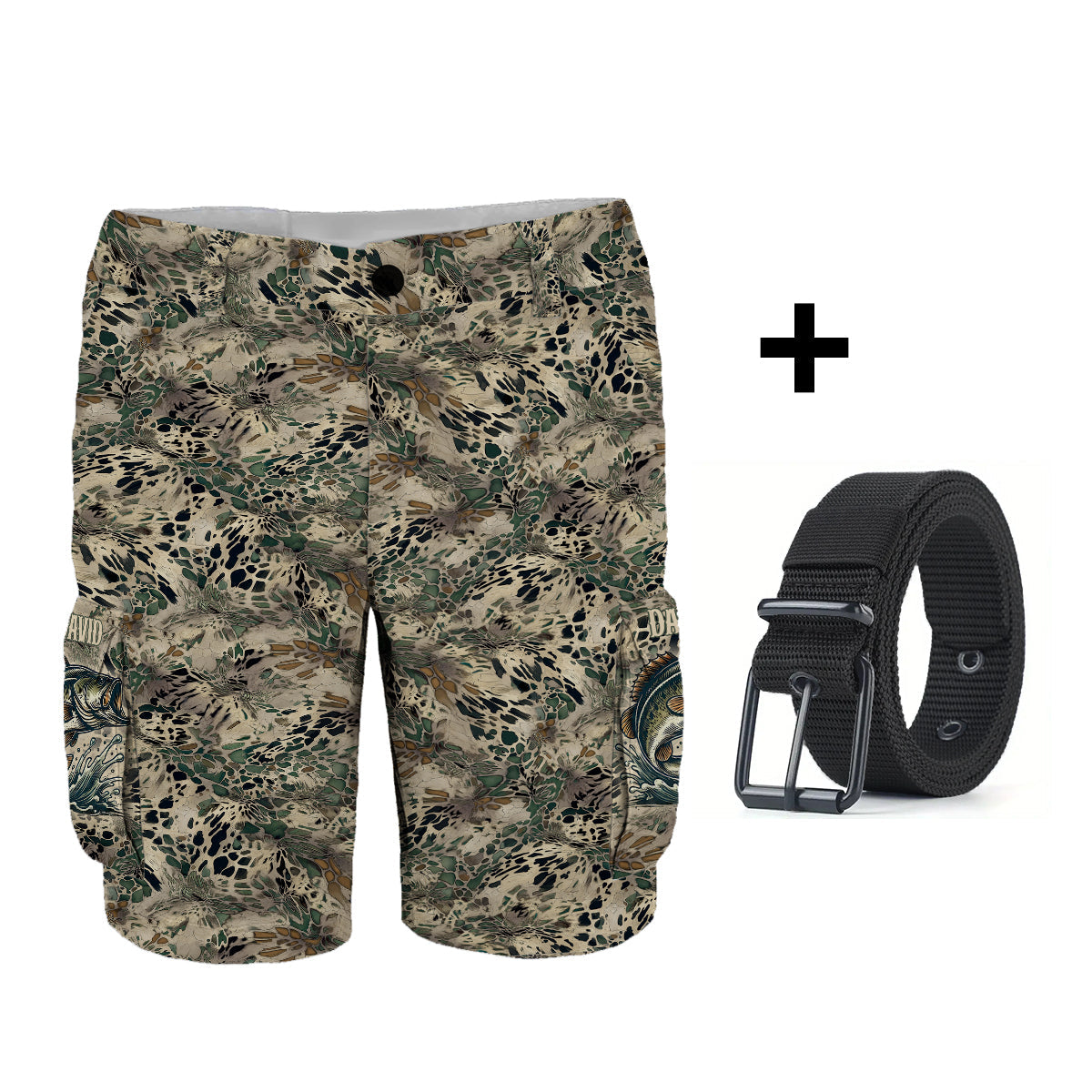 Fishing Gift For Him/ Husband/ Dad.... - Personalized Fishing Cargo Shorts With Belt