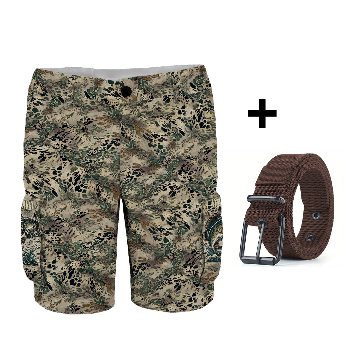 Fishing Gift For Him/ Husband/ Dad.... - Personalized Fishing Cargo Shorts With Belt