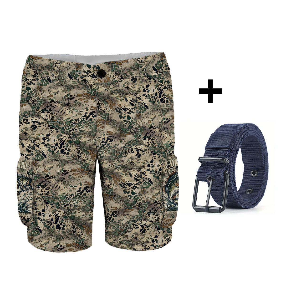 Fishing Gift For Him/ Husband/ Dad.... - Personalized Fishing Cargo Shorts With Belt
