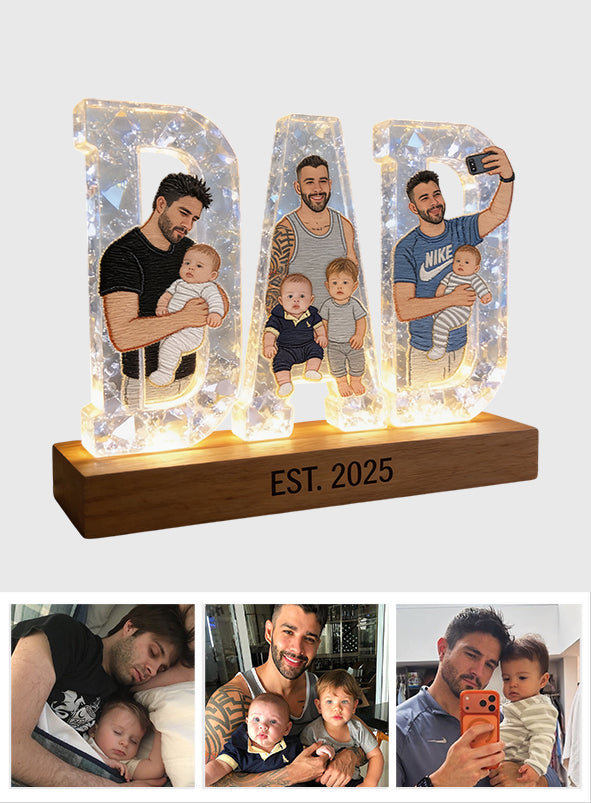 Bester Papa aller Zeiten - Personalisierte LED Nachtlampe in Form eines Vaters