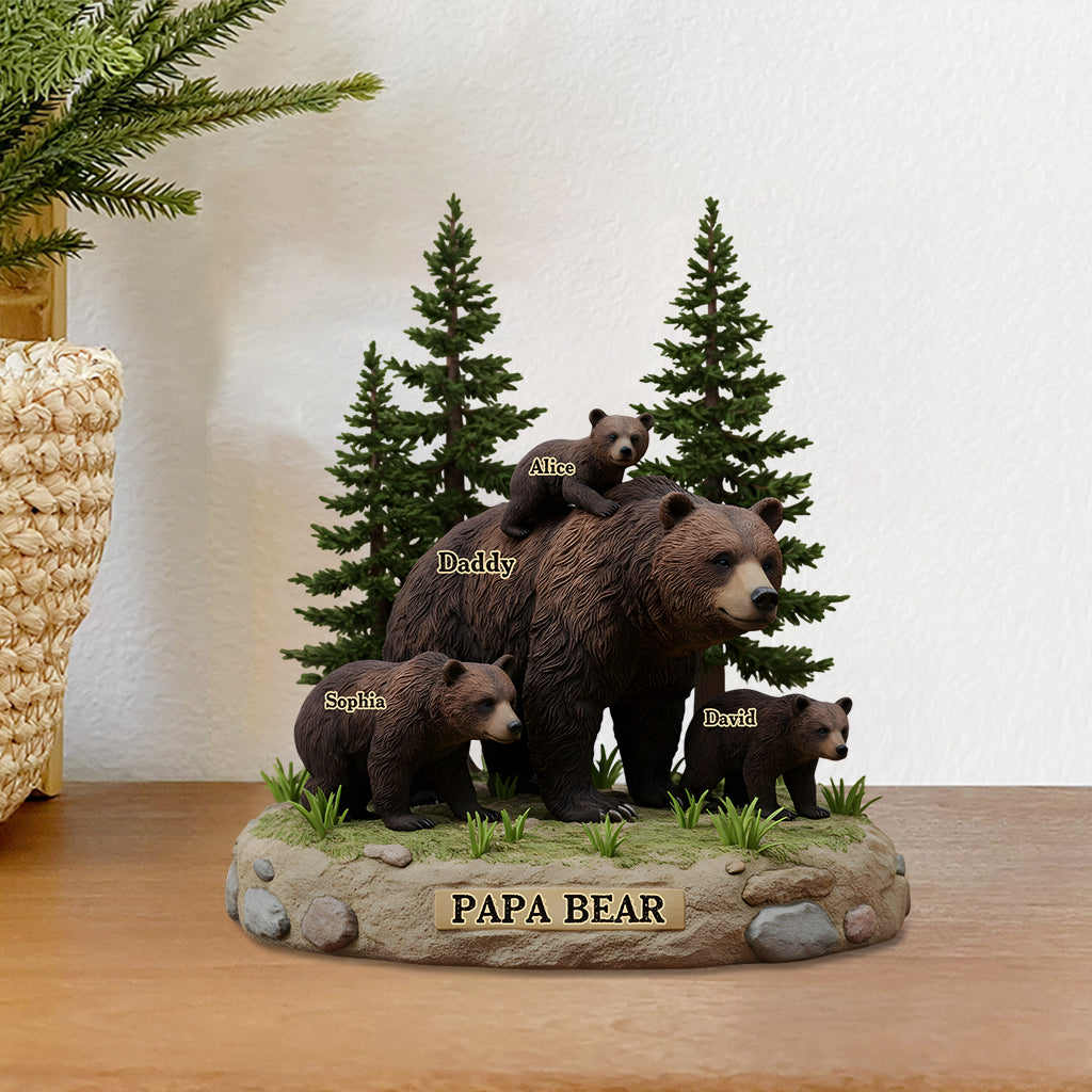 Papa Bear - Personalized Father Custom Shaped Acrylic Plaque