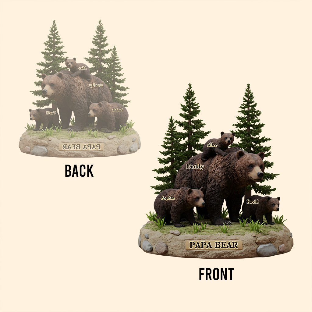 Papa Bear - Personalized Father Custom Shaped Acrylic Plaque