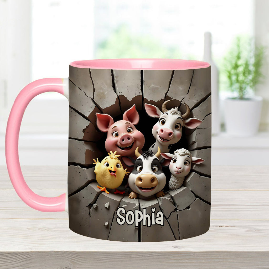 Vegan For The Animals - Personalized Veganism Accent Mug