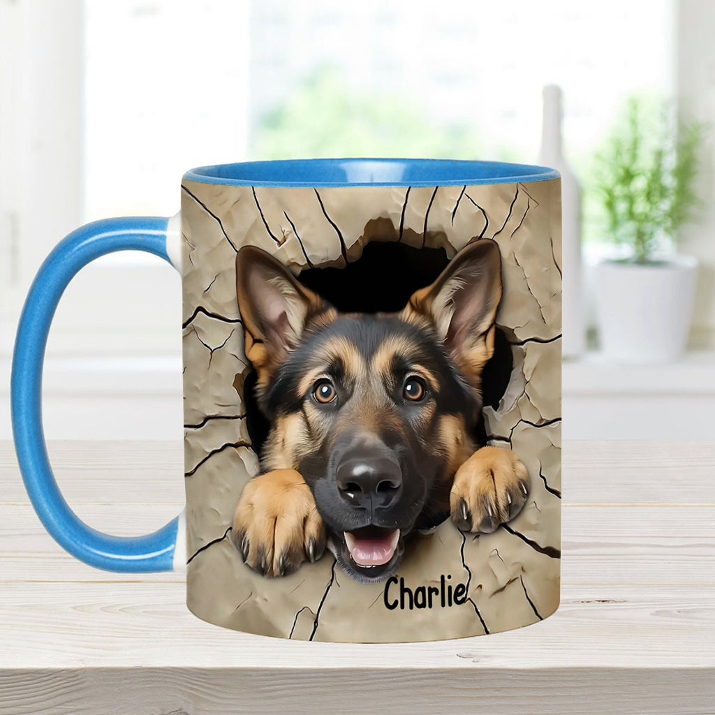 Adorable German Shepherd - Personalized Dog Accent Mug