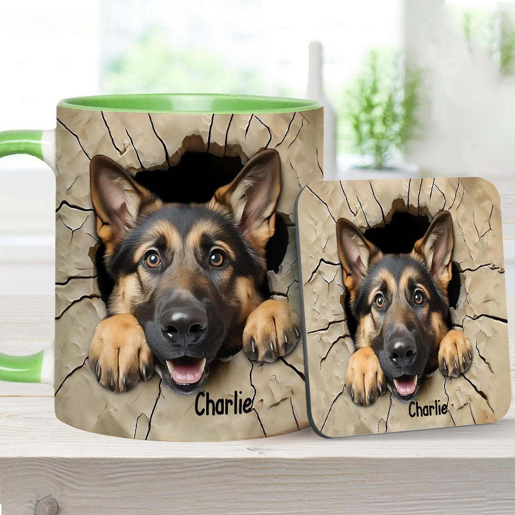 Adorable German Shepherd - Personalized Dog Accent Mug