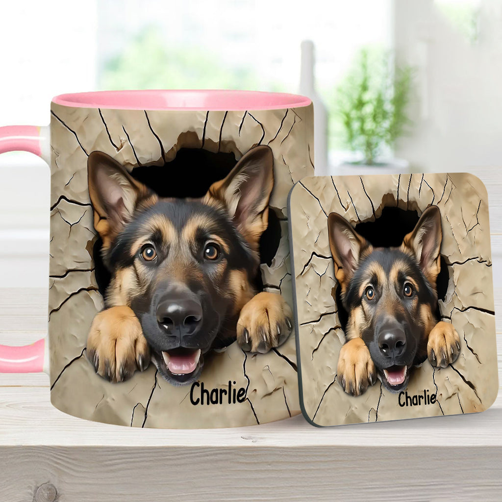 Adorable German Shepherd - Personalized Dog Accent Mug
