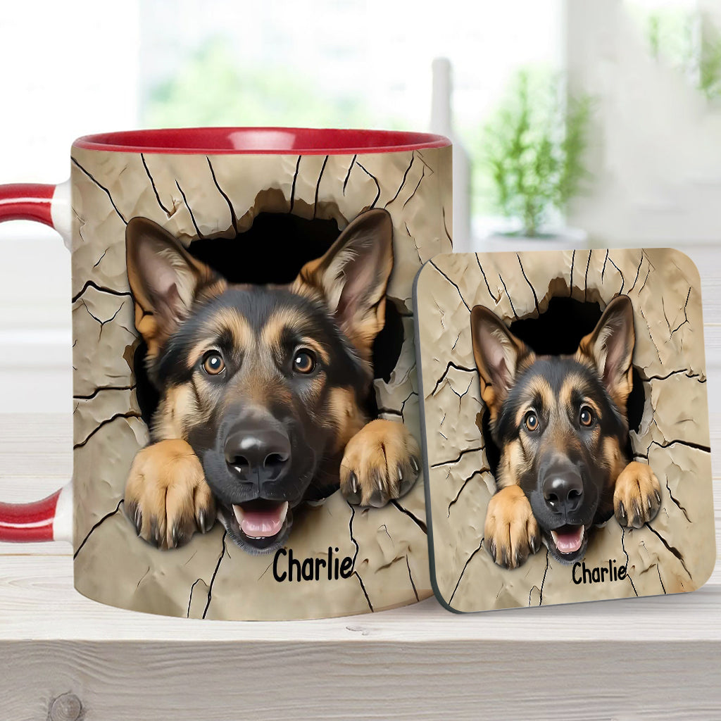 Adorable German Shepherd - Personalized Dog Accent Mug