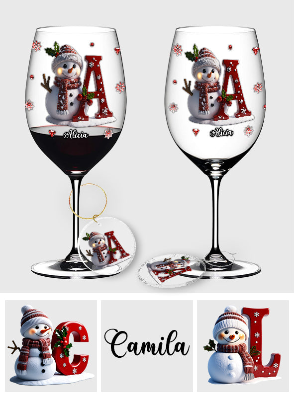 Joyeux Noël - Verre à vin familial personnalisé à longue tige