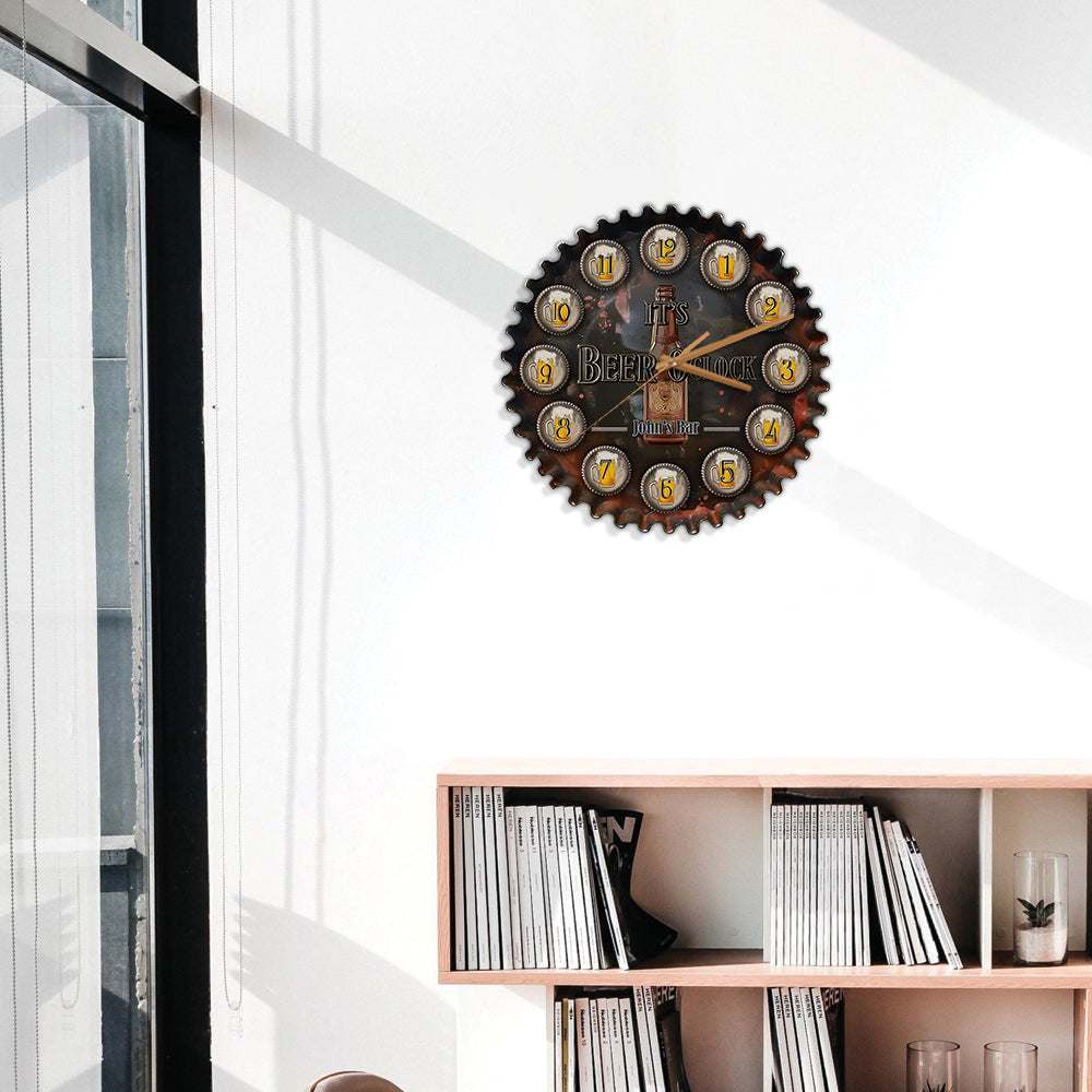 It's Beer O'clock - Personalized Beer Wall Clock
