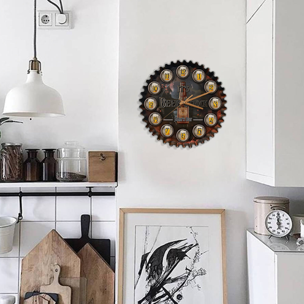 It's Beer O'clock - Personalized Beer Wall Clock