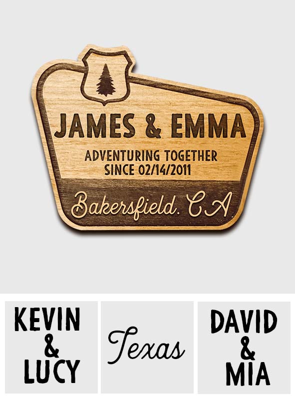 Adventure Together - Personalized Couple Magnet