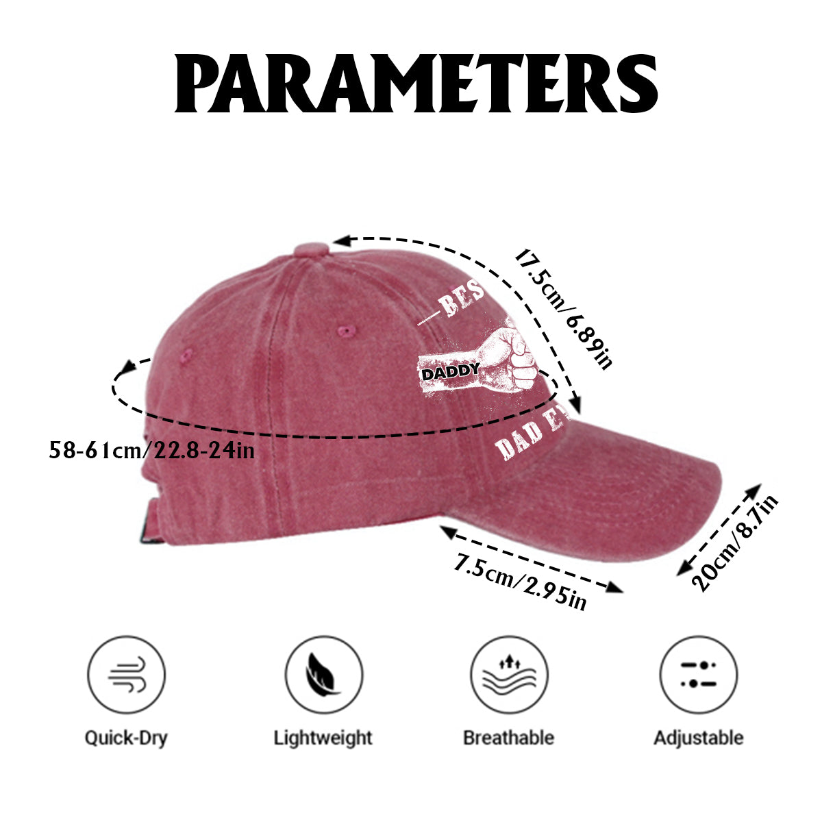 Best Dad Ever - Personalized Father Washed Denim Cap