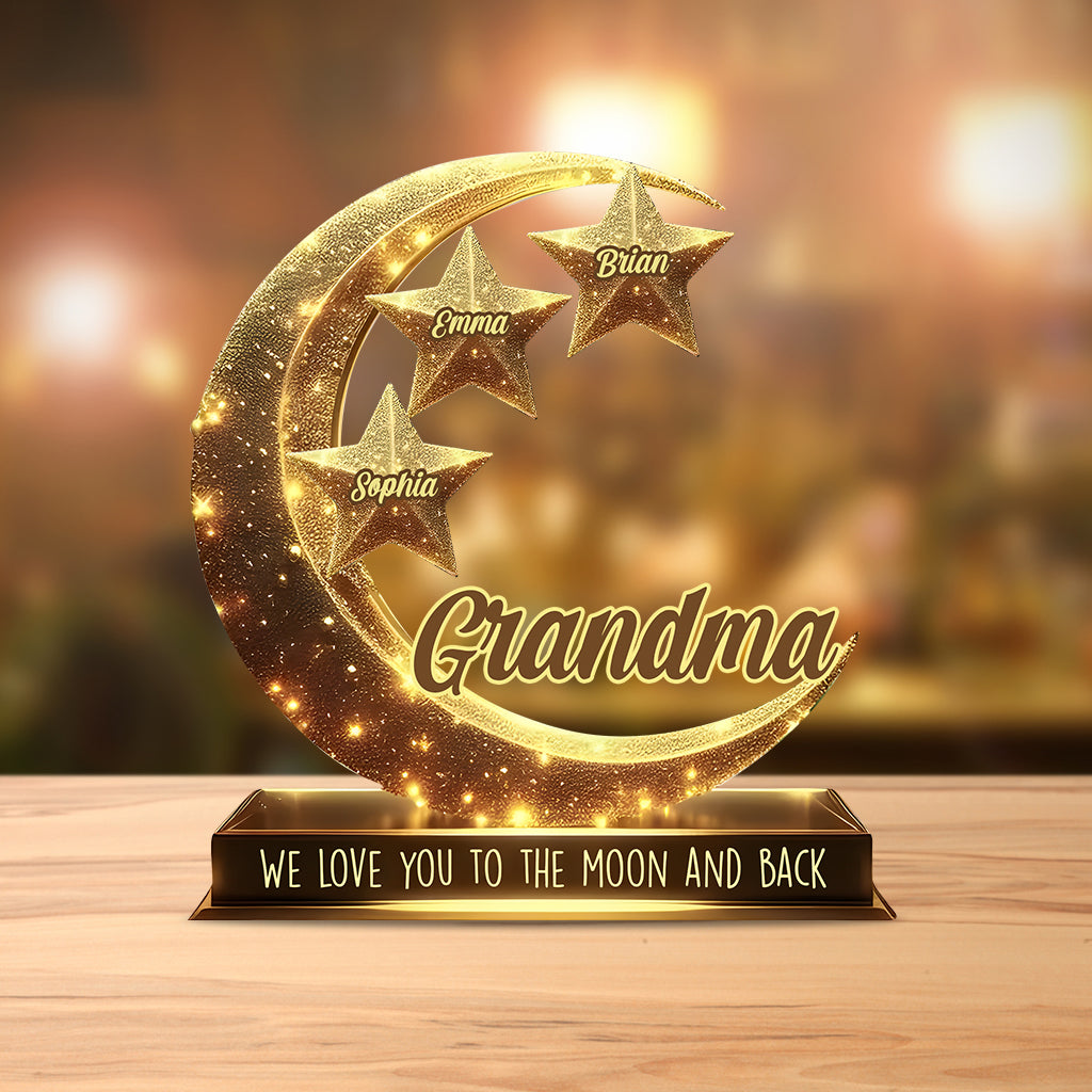 Grandma's Mom's Little Stars - Personalized Grandma Custom Shaped Acrylic Plaque