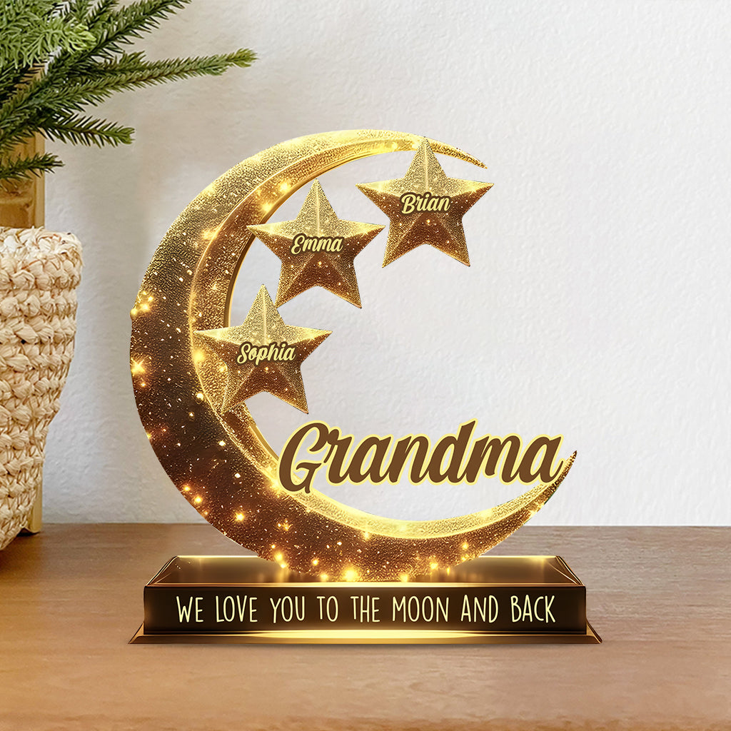 Grandma's Mom's Little Stars - Personalized Grandma Custom Shaped Acrylic Plaque