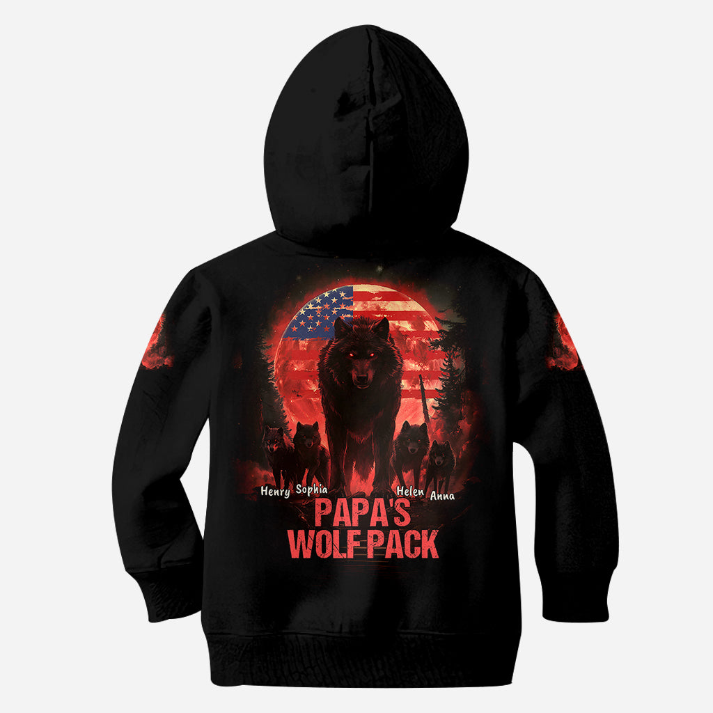 Papa Wolf Pack - Personalized Father All Over Shirt