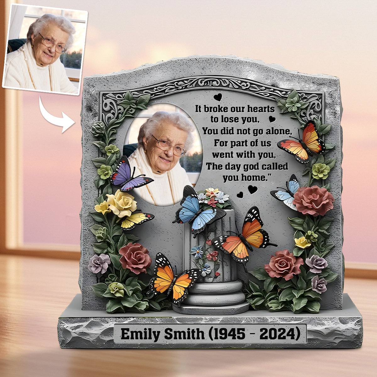 The Day God Called You Home - Personalized Memorial Custom Shaped Acrylic Plaque