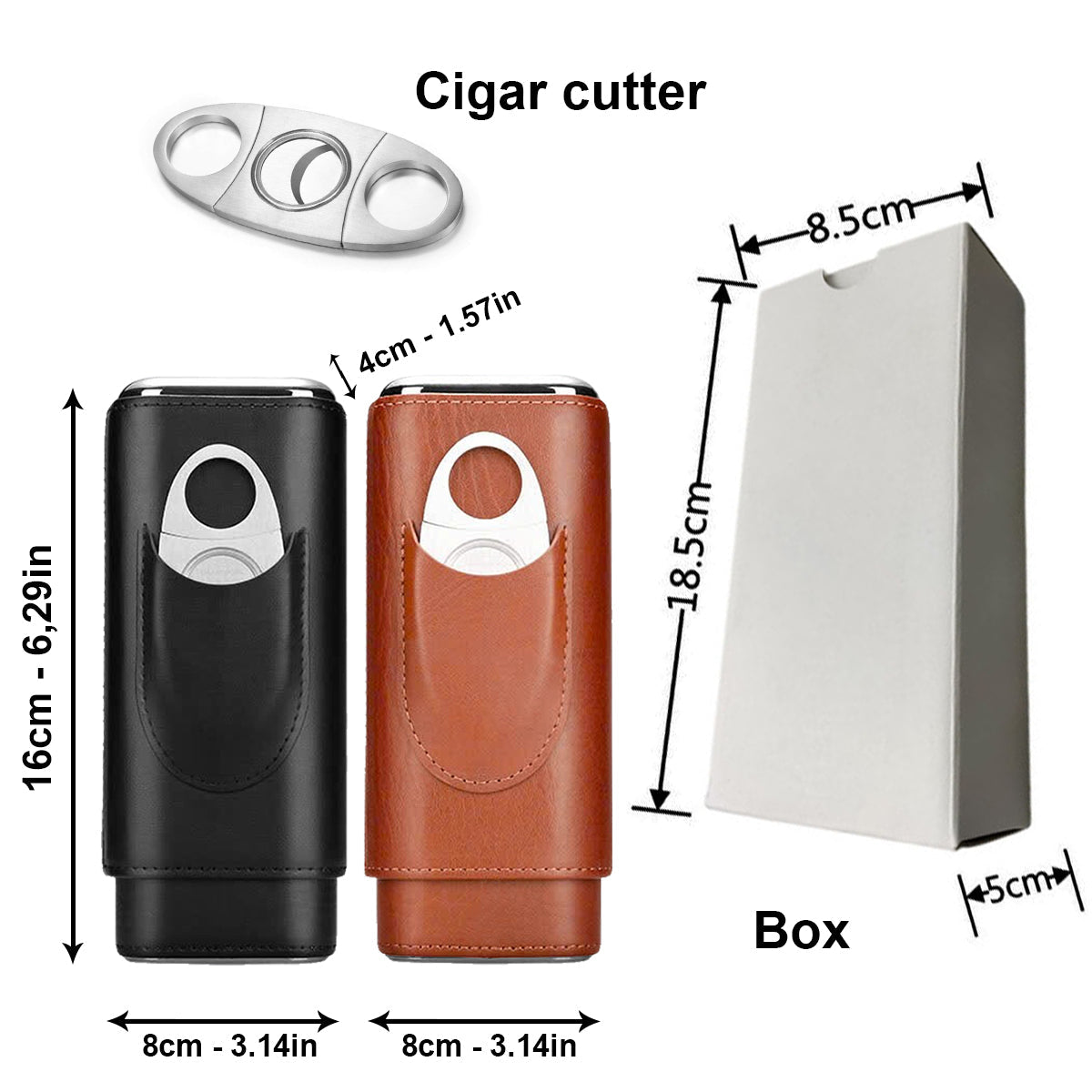 Daddy's Team Fist Bump - Personalized Father Leather Cigar Humidor Case