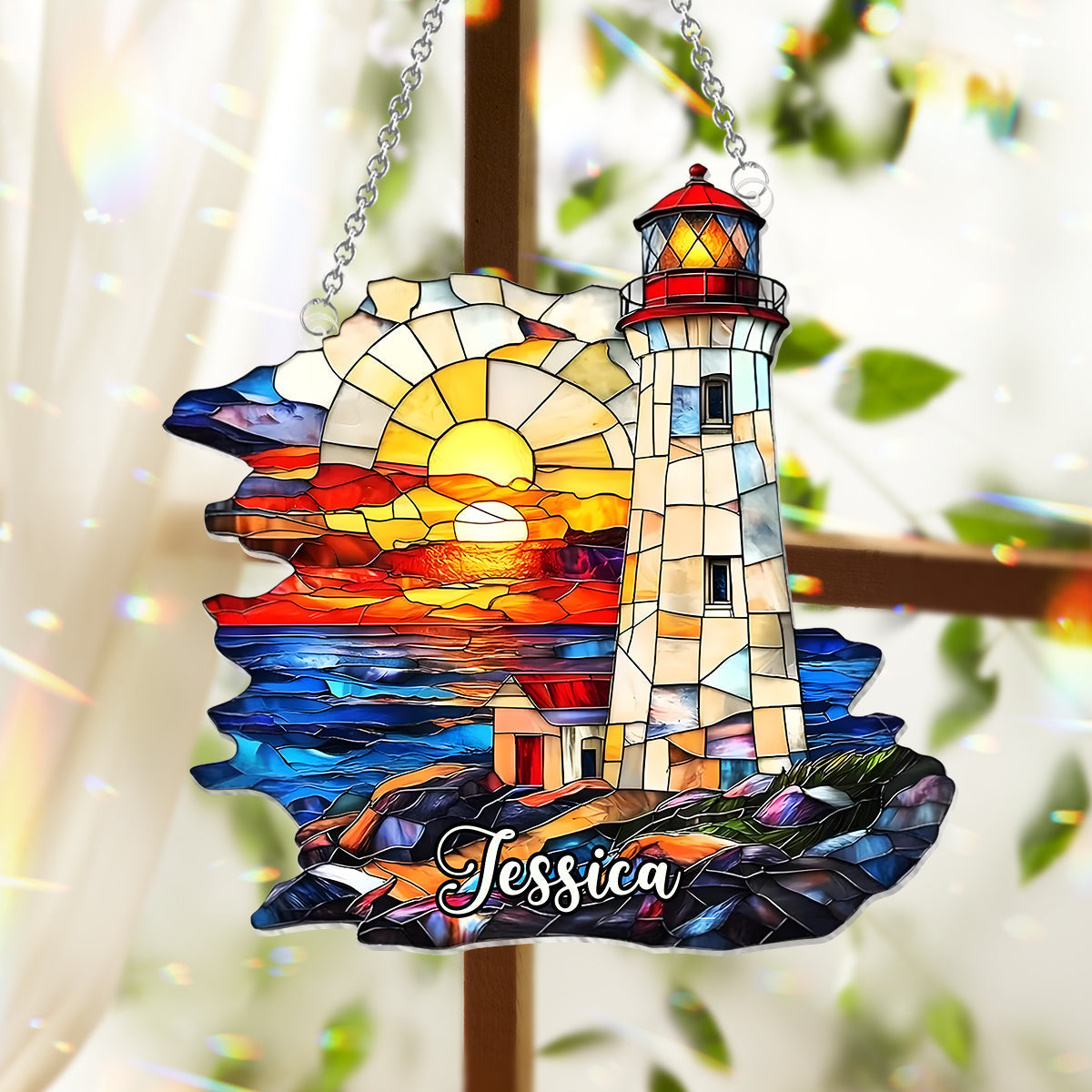 Ocean Radiance - Personalized Sea Lover Window Hanging Suncatcher Ornament