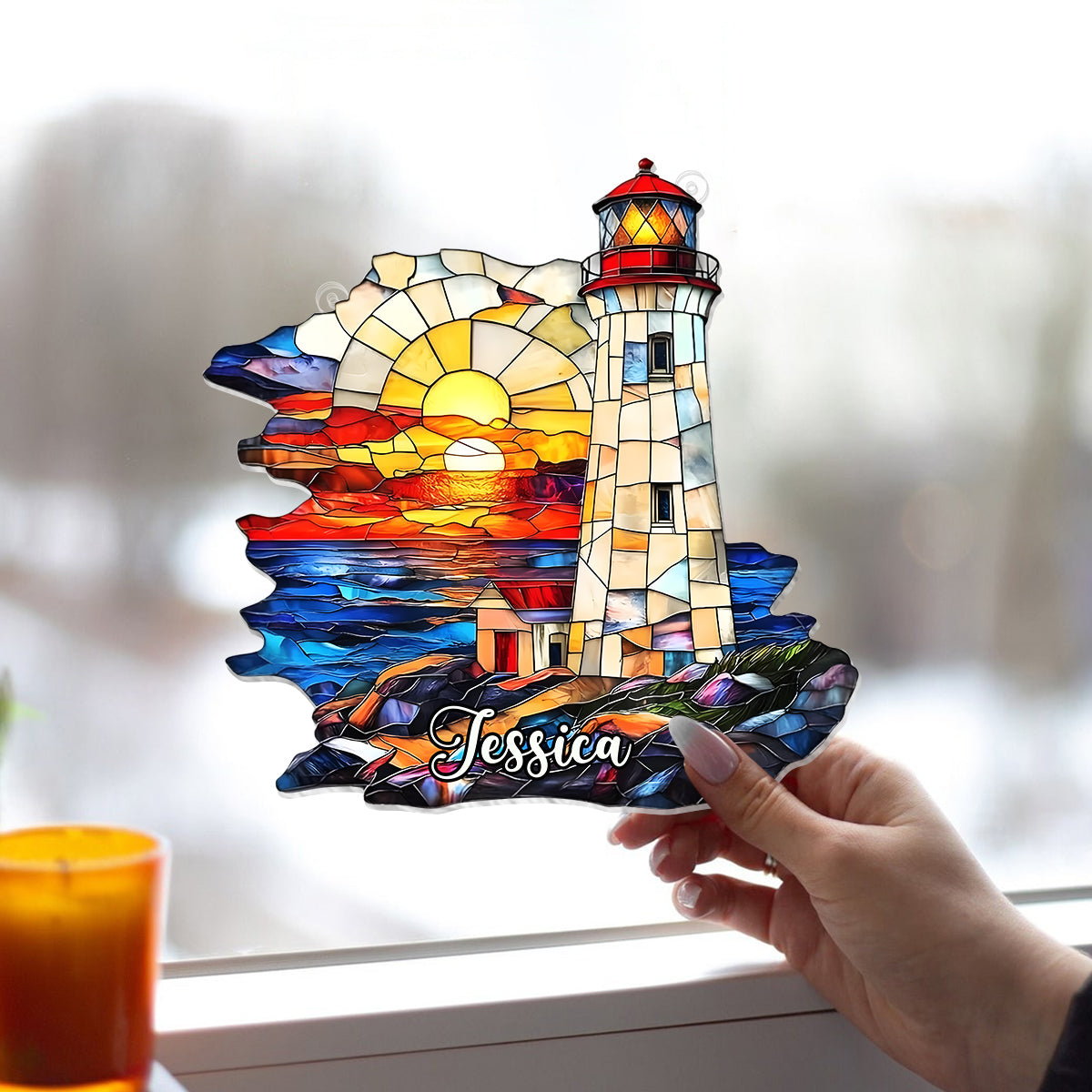 Ocean Radiance - Personalized Sea Lover Window Hanging Suncatcher Ornament