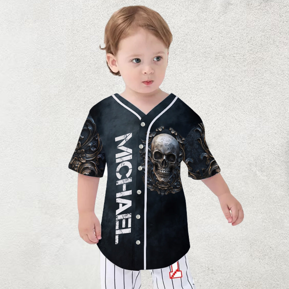 Strong Skull - Personalized Skull Baseball Jersey
