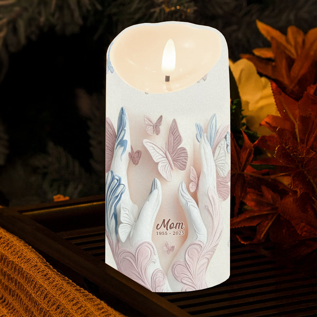 Your Wings Were Ready, But My Heart Was Not - Personalized Memorial Flameless Candle