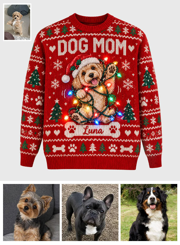 Funny Troublemaker - Personalized Dog Light Up Sweater