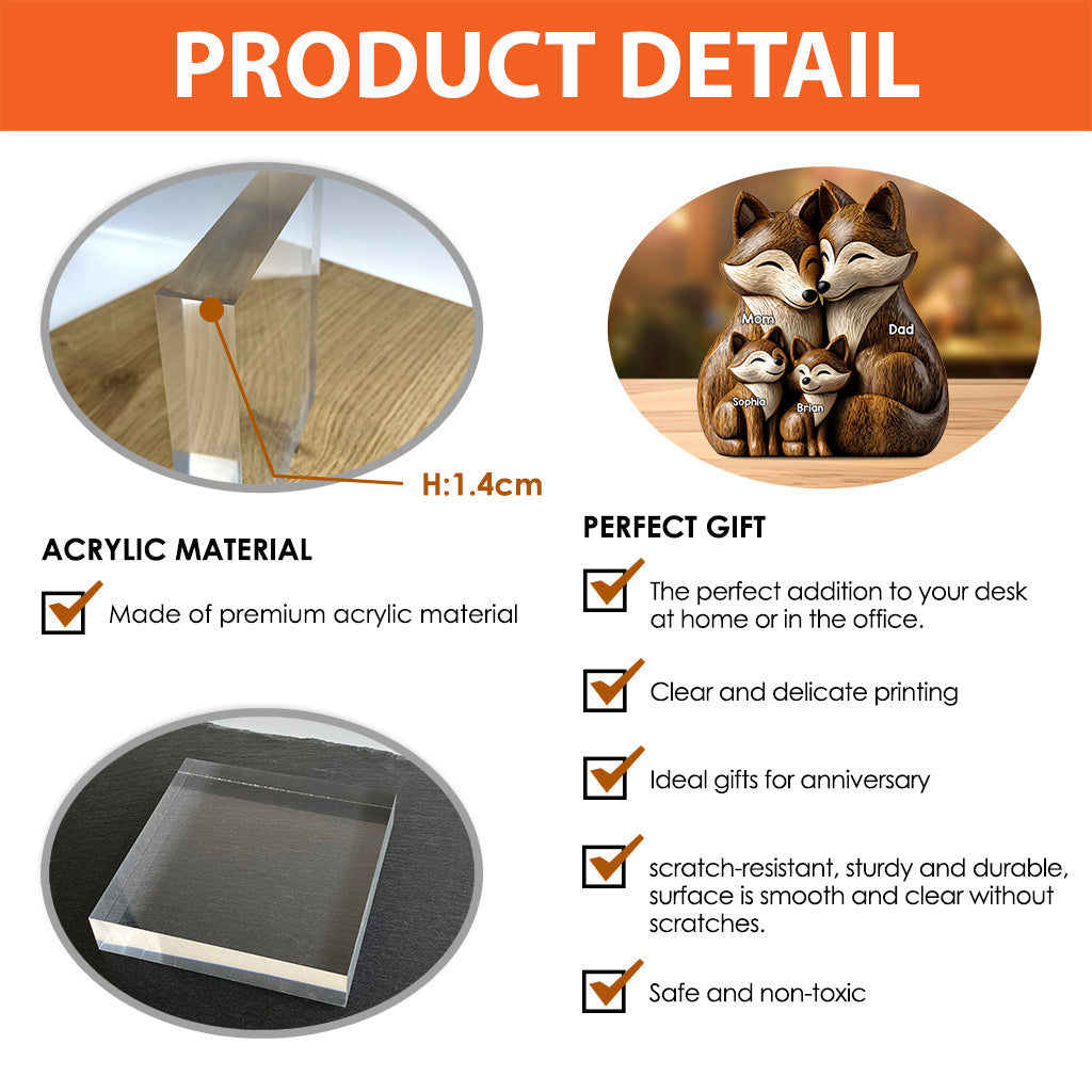 Papa Wolf - Personalized Father Custom Shaped Acrylic Plaque