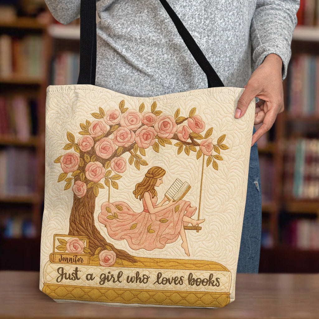 Just A Girl Who Loves Books - Personalized Book Tote Bag