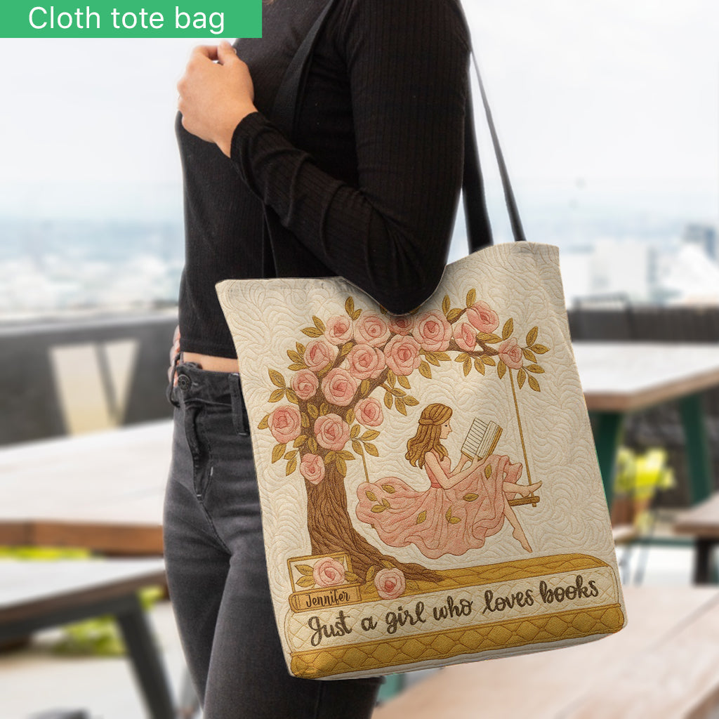 Just A Girl Who Loves Books - Personalized Book Tote Bag