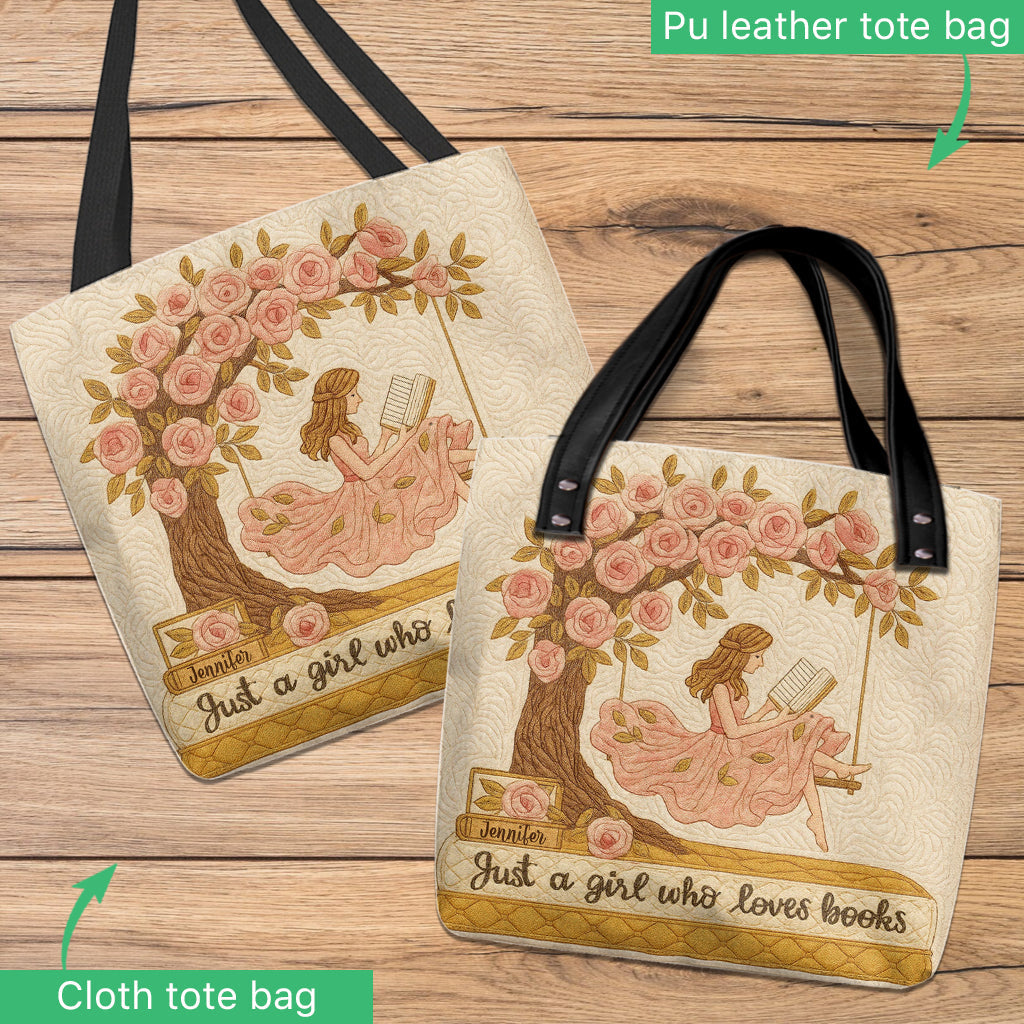 Just A Girl Who Loves Books - Personalized Book Tote Bag