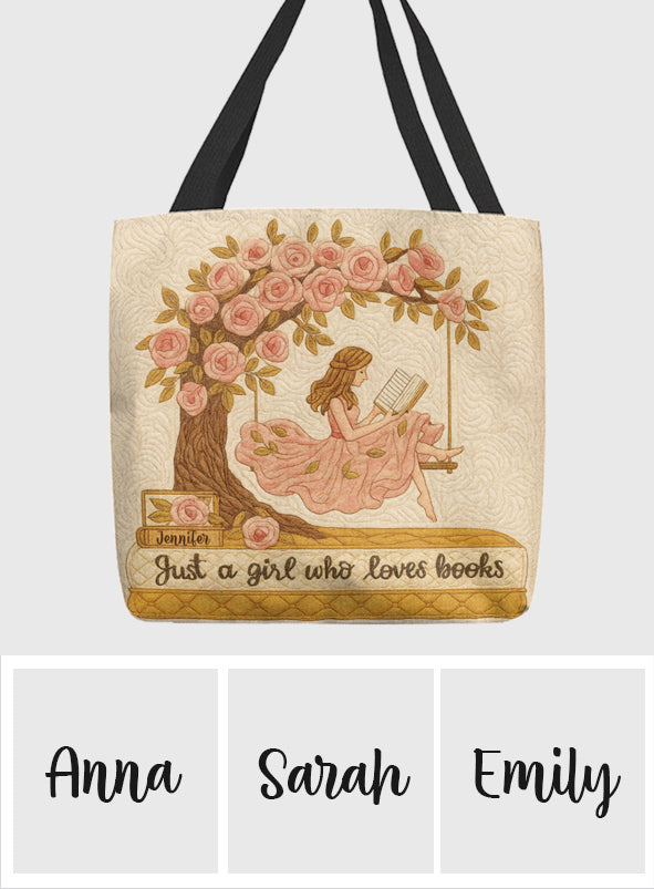 Just A Girl Who Loves Books - Personalized Book Tote Bag