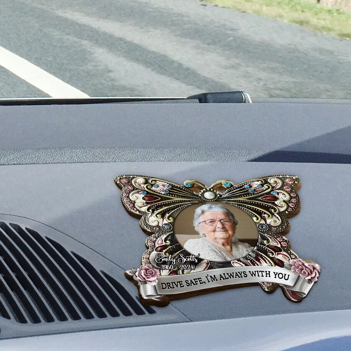 Always With You - Personalized Memorial Shaped Car Visor Clip