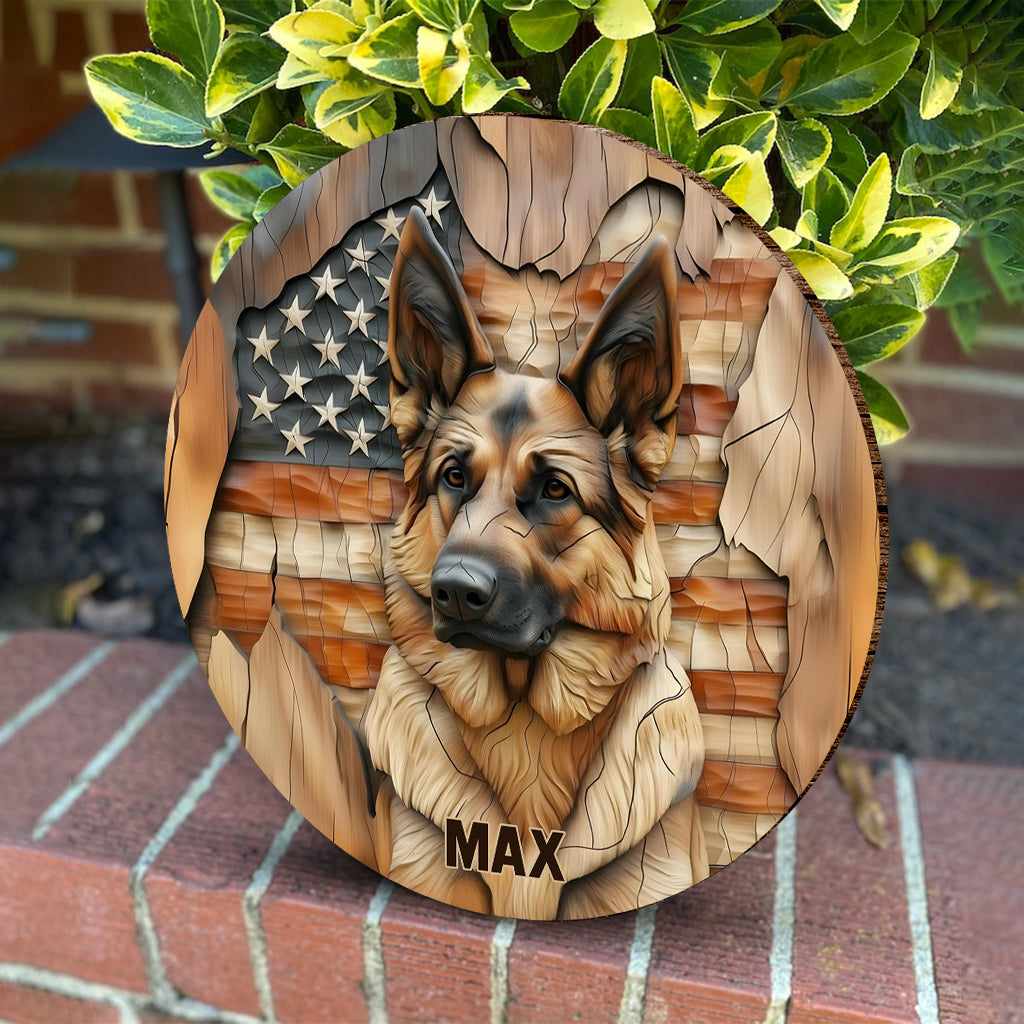The Strong One - Personalized Dog Round Wood Sign