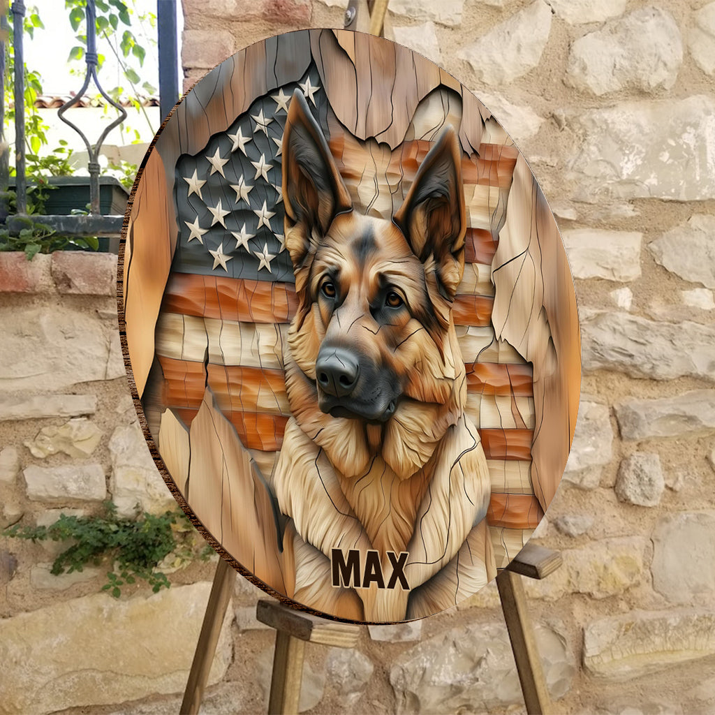 The Strong One - Personalized Dog Round Wood Sign