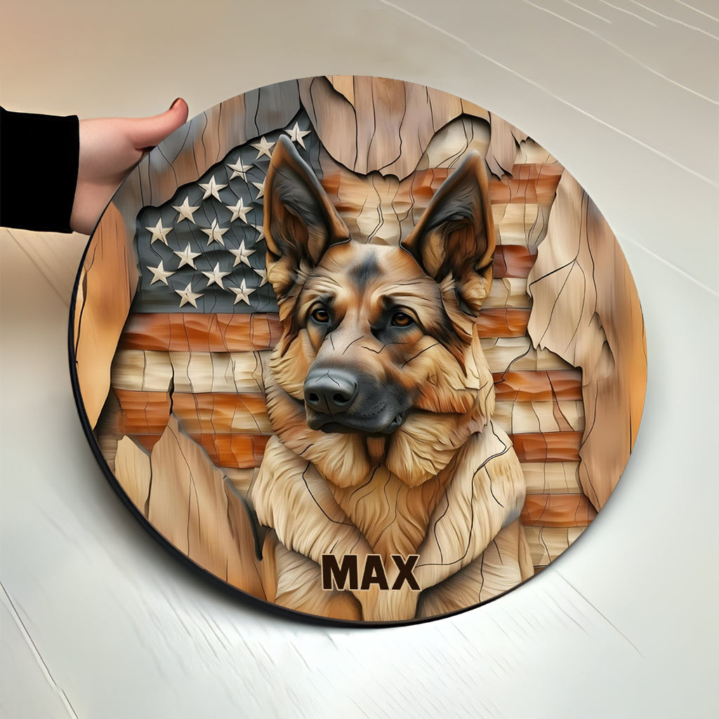 The Strong One - Personalized Dog Round Wood Sign