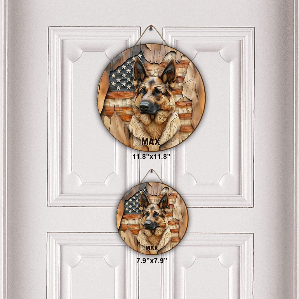 The Strong One - Personalized Dog Round Wood Sign
