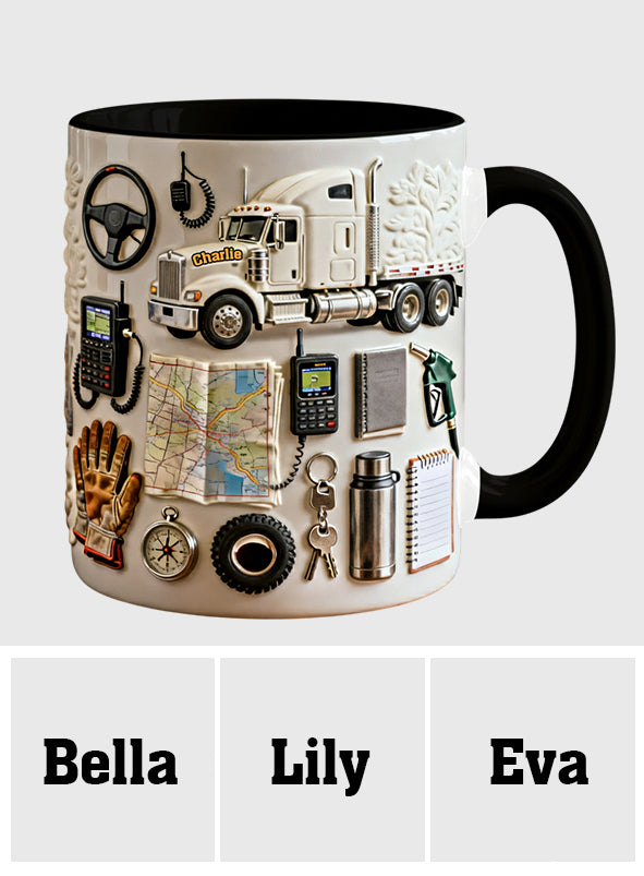 LKW-Fahrer - Personalisierter Becher mit LKW-Motiv