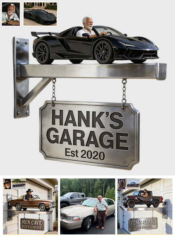 Individuelles Garagenschild - Personalisierte Holz-Wandschilder für Auto-Liebhaber