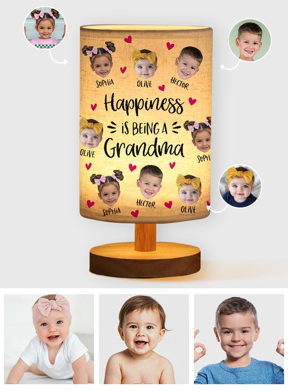 J'adore être appelée grand-mère - Lampe de table personnalisée « Grand-mère » avec pied en bois