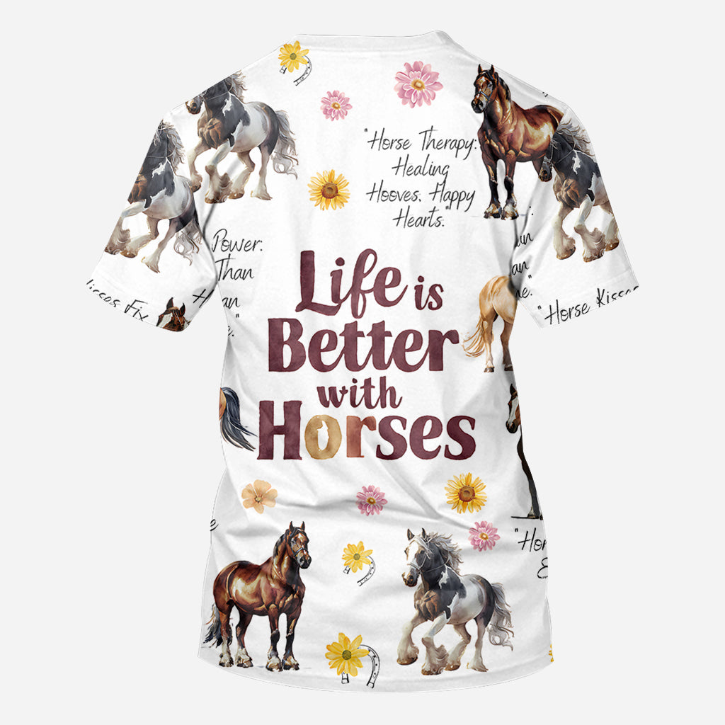 Life Is Better With Horses - Personalized Horse All Over Shirt
