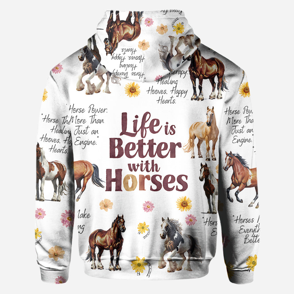 Life Is Better With Horses - Personalized Horse All Over Shirt