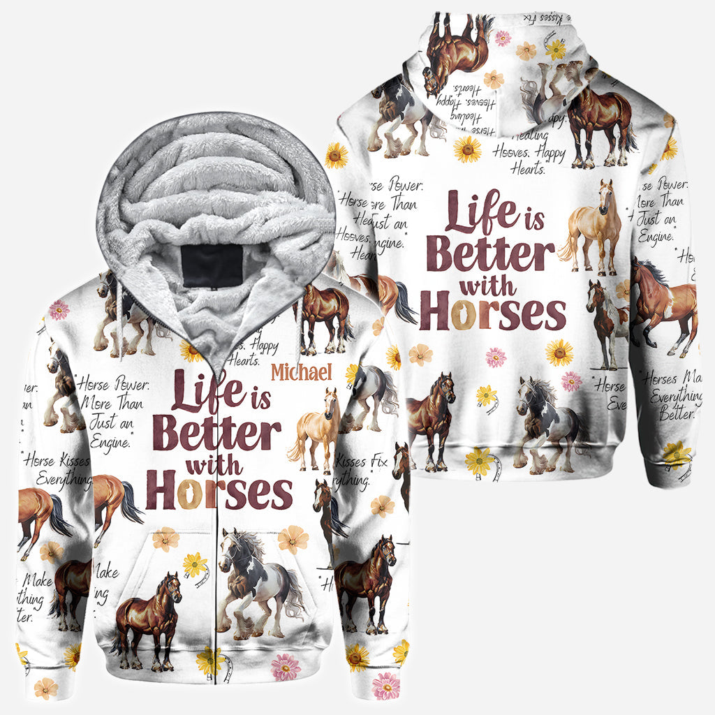 Life Is Better With Horses - Personalized Horse All Over Shirt