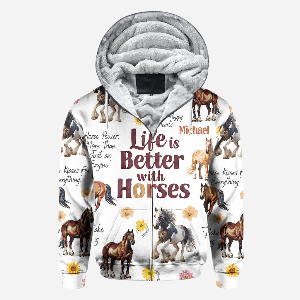 Life Is Better With Horses - Personalized Horse All Over Shirt