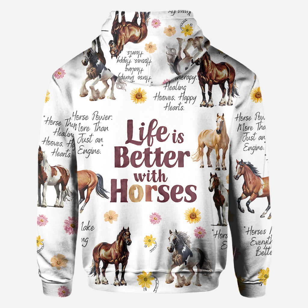 Life Is Better With Horses - Personalized Horse All Over Shirt