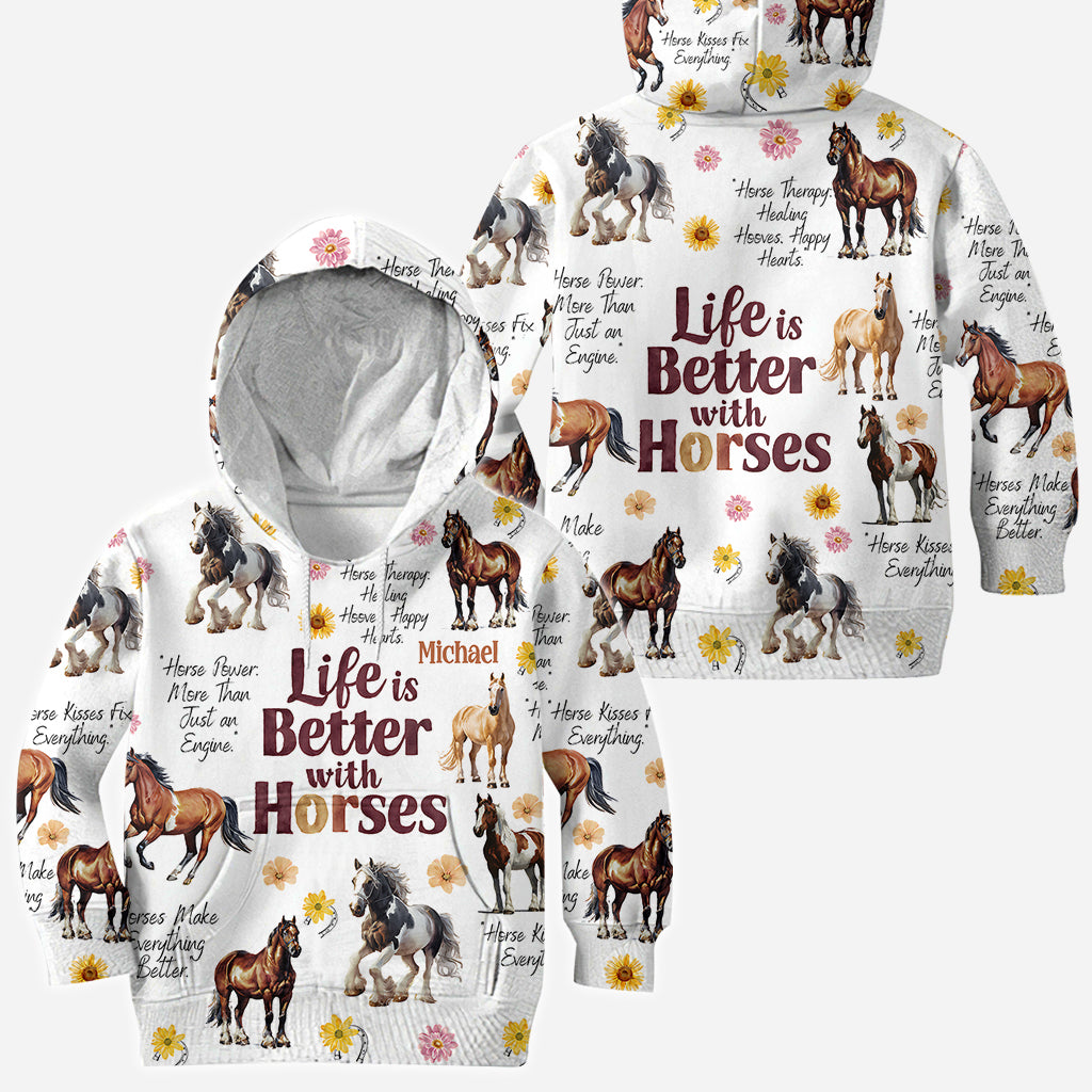 Life Is Better With Horses - Personalized Horse All Over Shirt