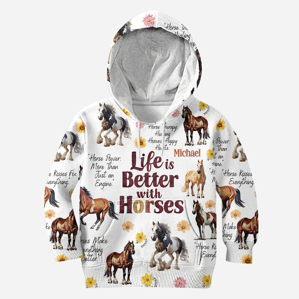 Life Is Better With Horses - Personalized Horse All Over Shirt