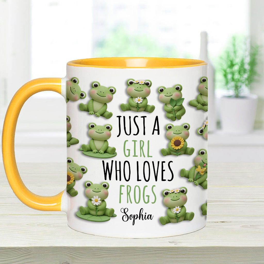 Just A Girl Who Loves Frogs - Personalized Frog Accent Mug