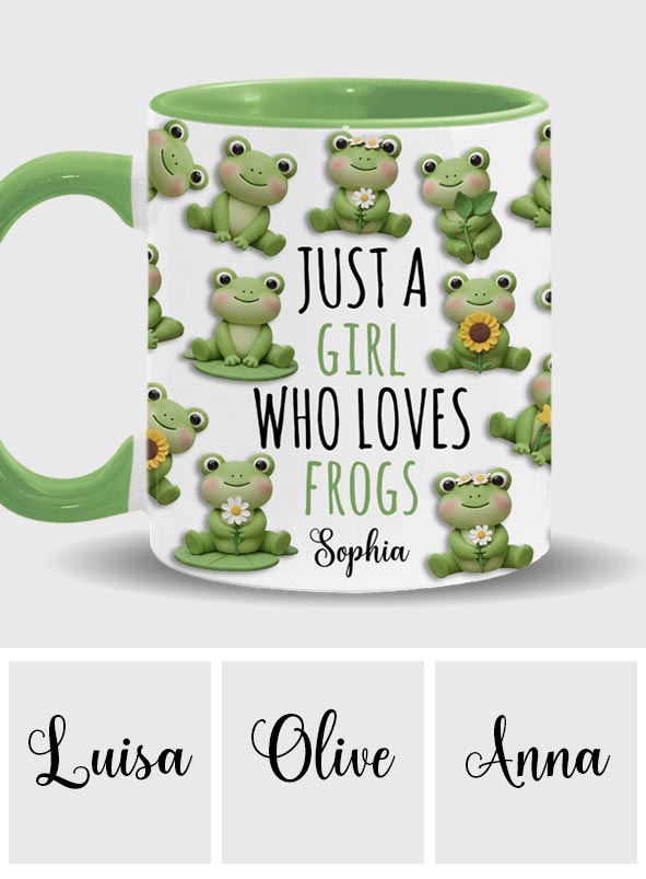Just A Girl Who Loves Frogs - Personalized Frog Accent Mug