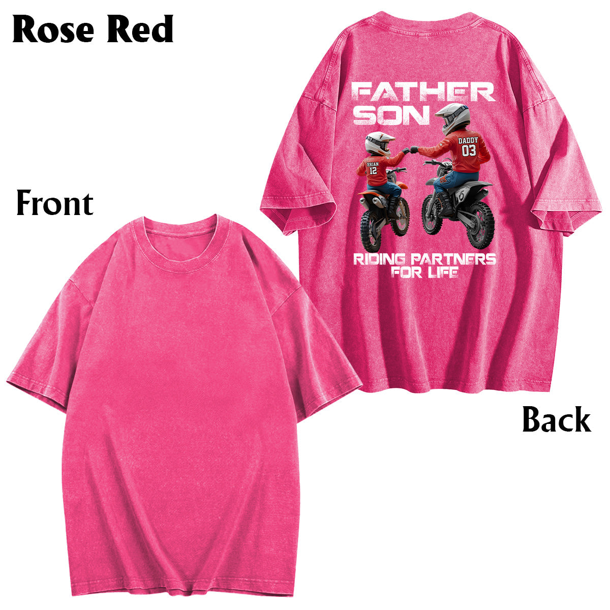 Dirt Bike Dad And Kid - Personalized Dirt Bike Wash T-shirt