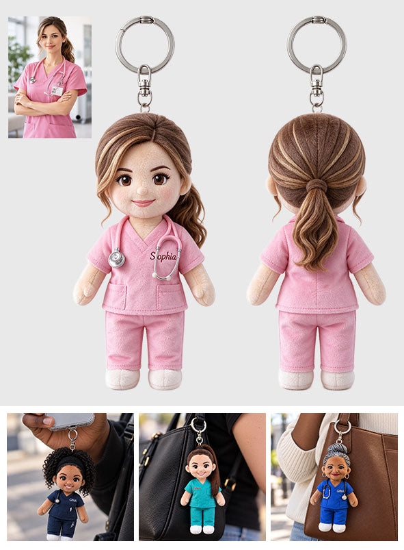 Nurse Life - Personalized Nurse Plush Keychain